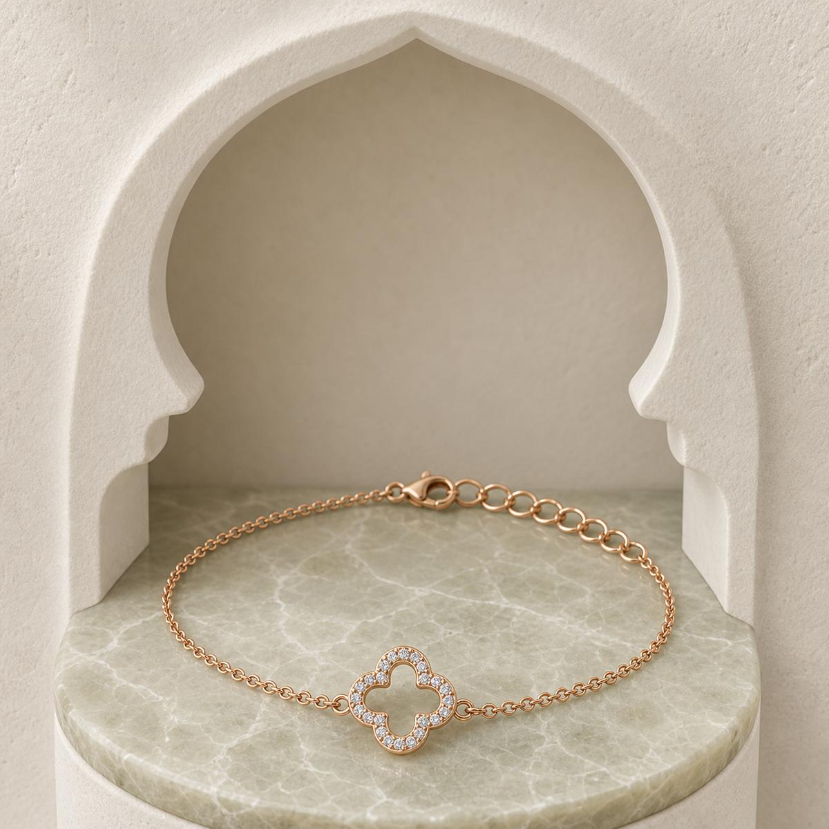 Rose Gold Clover Halo Anklet product image 7