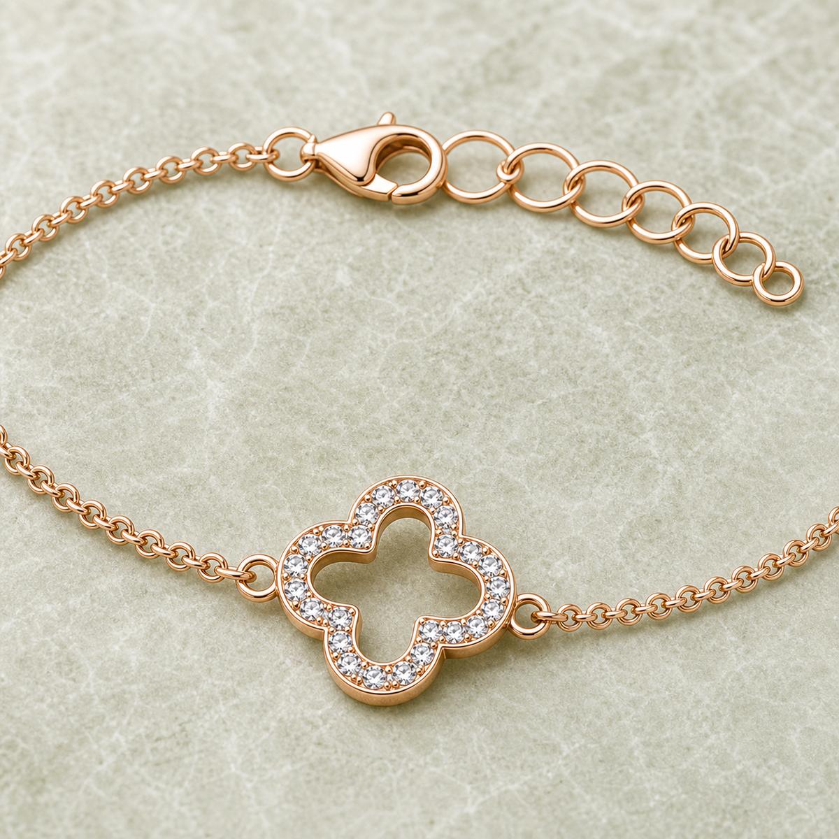 Rose Gold Clover Halo Anklet product image 10