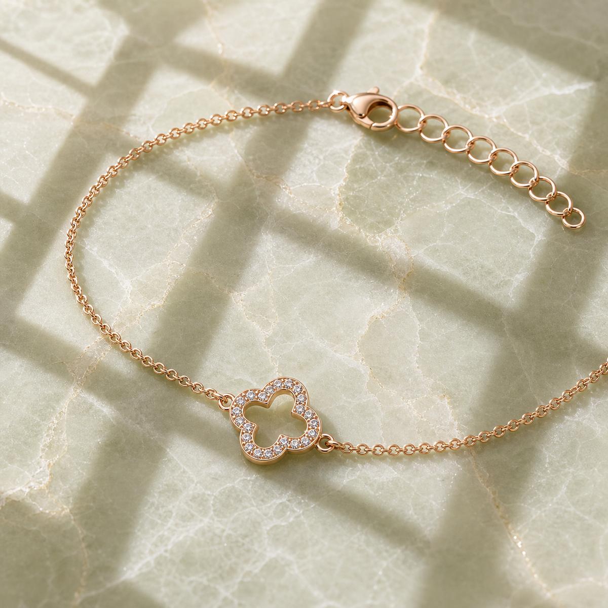 Rose Gold Clover Halo Anklet product image 12