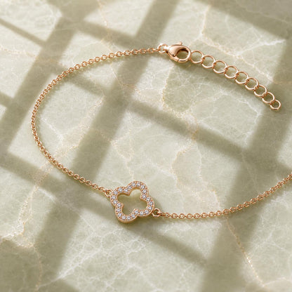 Rose Gold Clover Halo Anklet product image 12