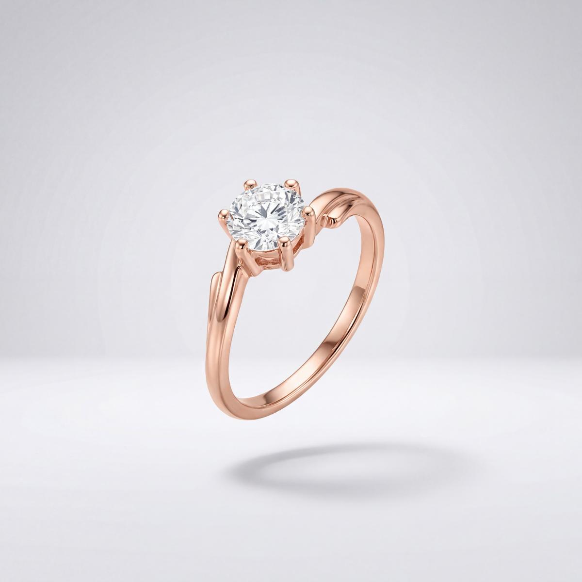 Rose Gold Crown Solitaire Ring product image 1