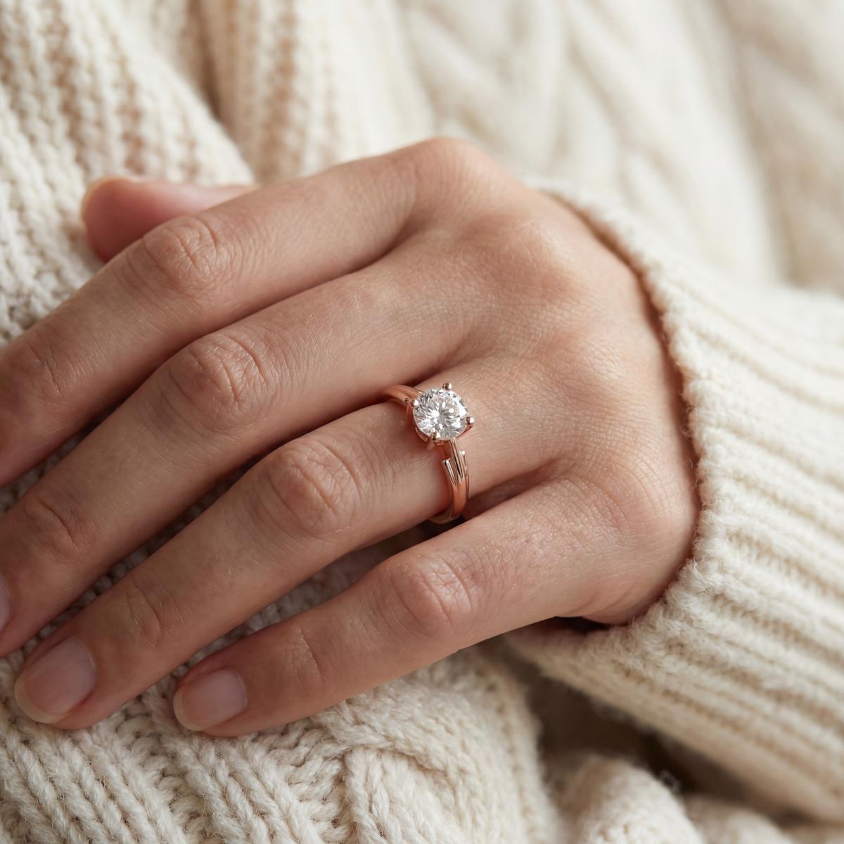 Rose Gold Crown Solitaire Ring product image 7