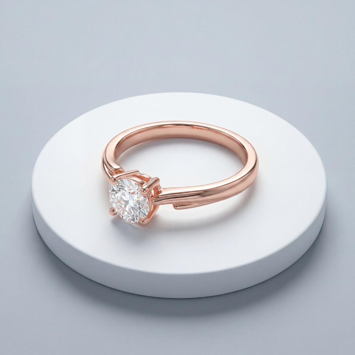 Rose Gold Crown Solitaire Ring product image 3