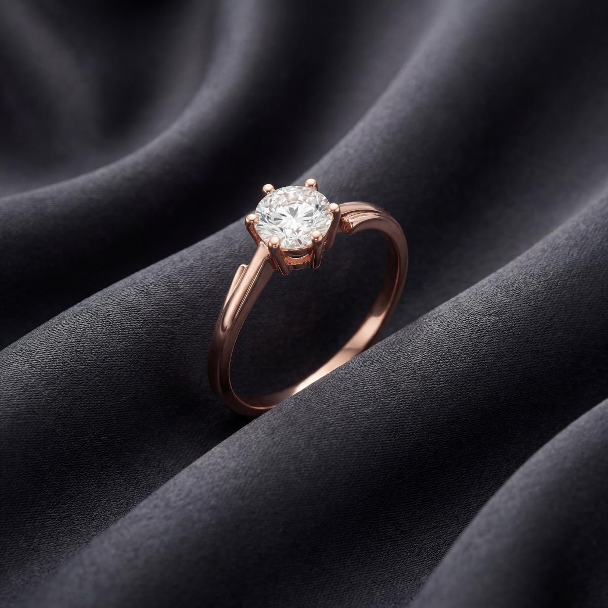 Rose Gold Crown Solitaire Ring product image 5