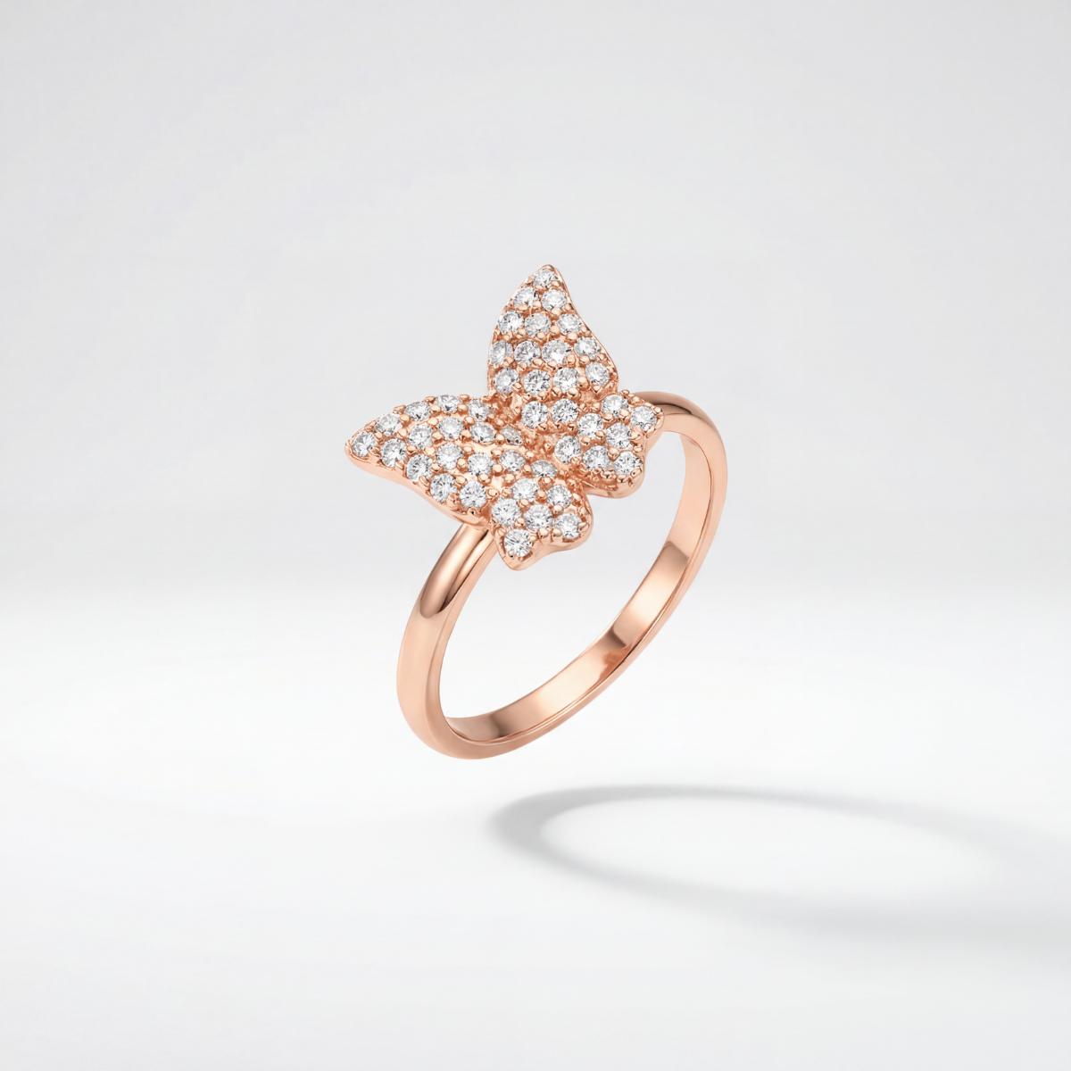 Rose Gold Crystal Butterfly Ring product image 1