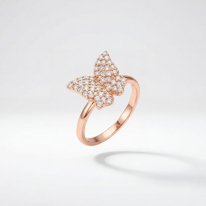 Rose Gold Crystal Butterfly Ring product image 1