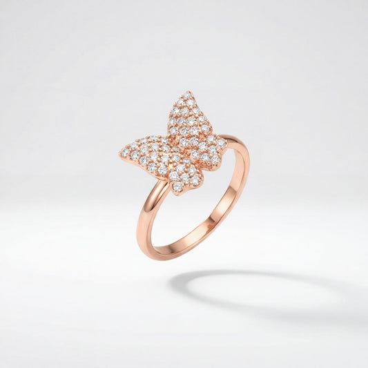 Rose Gold Crystal Butterfly Ring product image 1