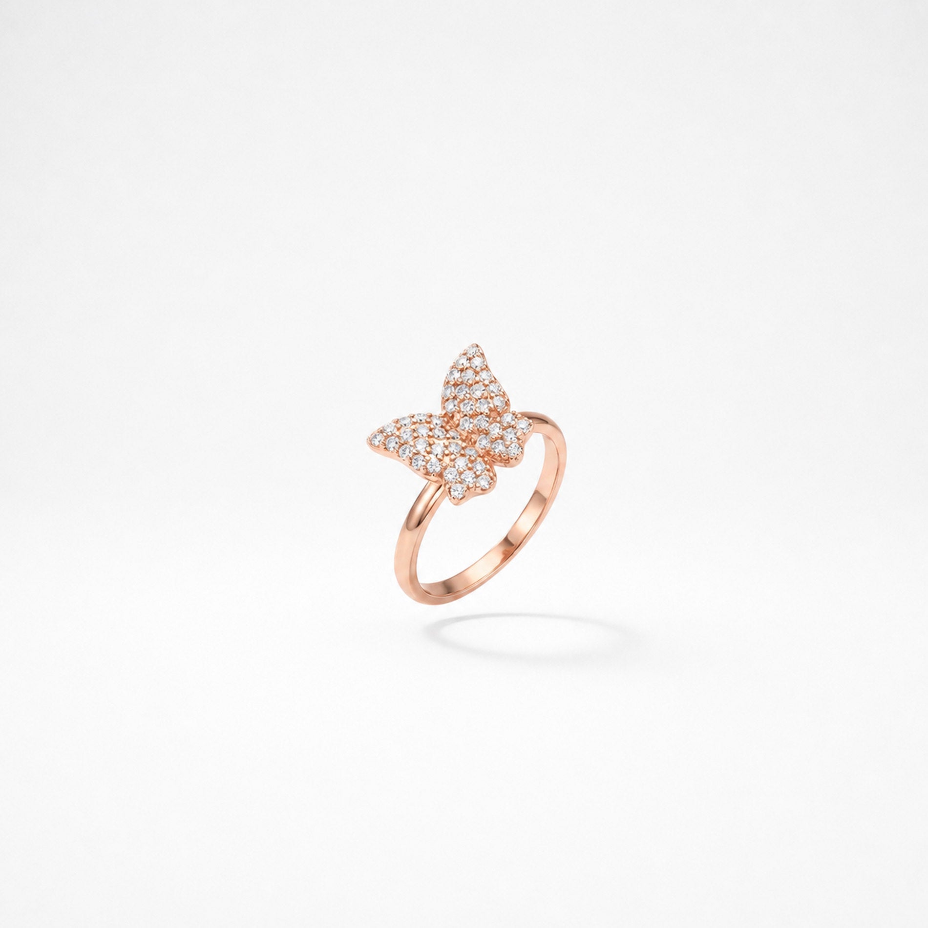 Rose Gold Crystal Butterfly Ring product image 2