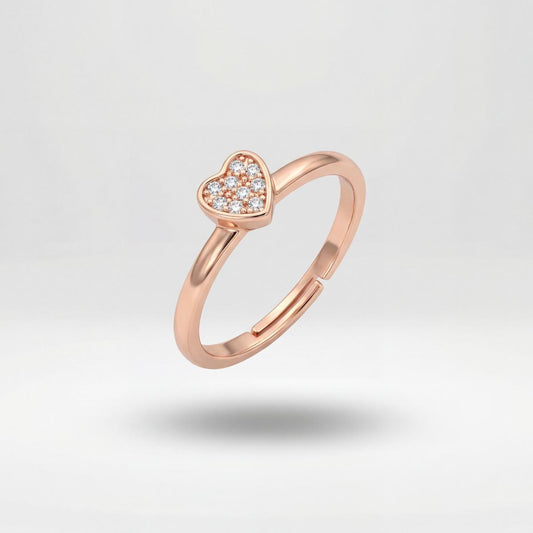 Rose Gold Adjustable Crystal Heart Ring product image 1