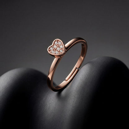Rose Gold Adjustable Crystal Heart Ring product image 3