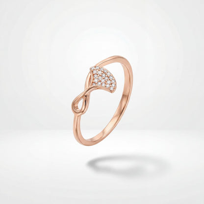 Rose Gold Crystal Leaf Ring product image 1