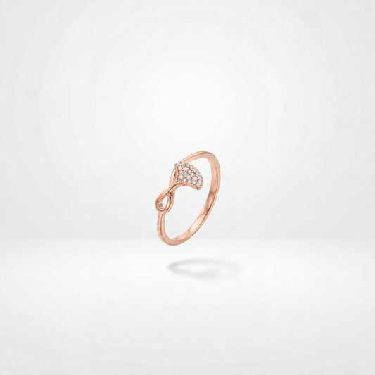 Rose Gold Crystal Leaf Ring product image 2