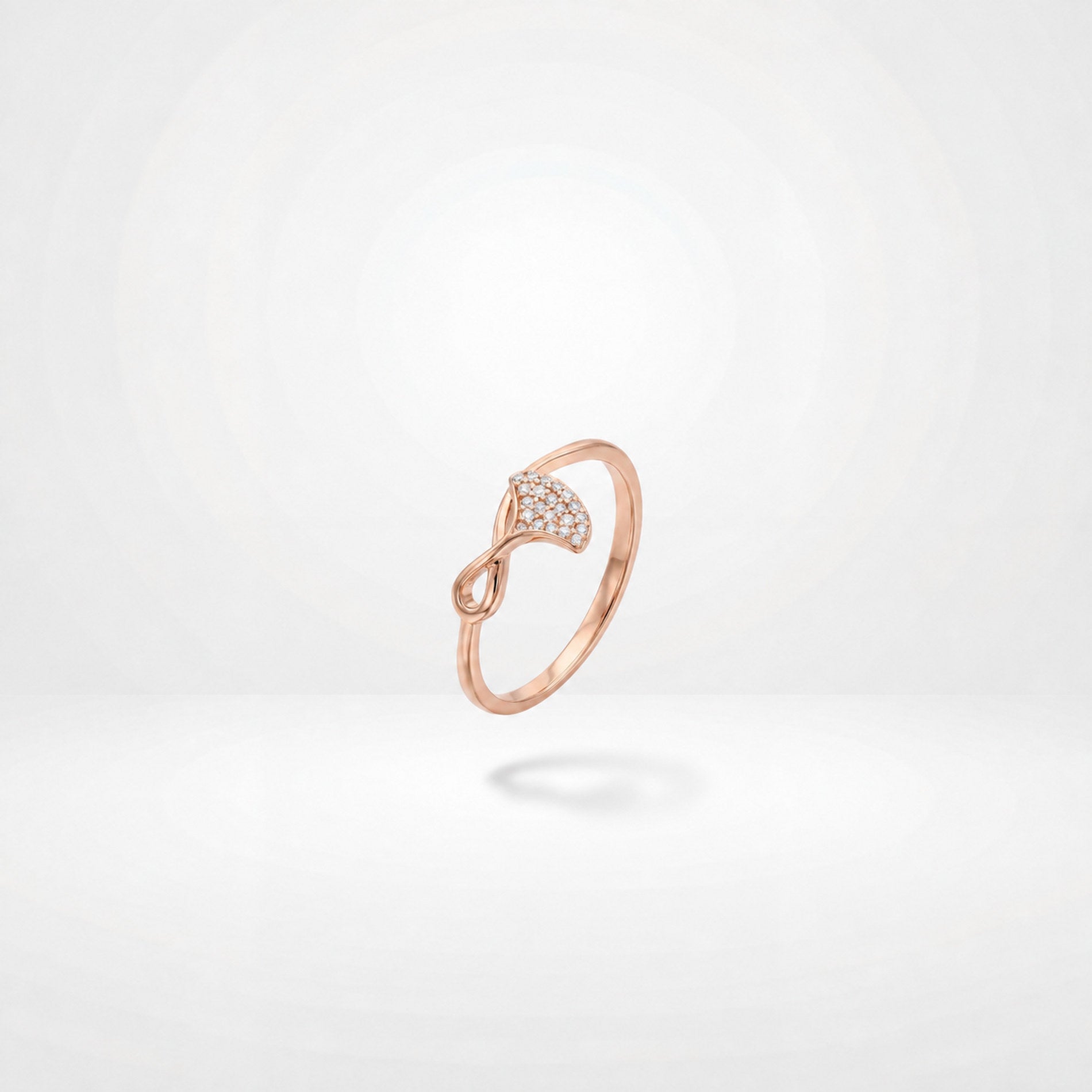 Rose Gold Crystal Leaf Ring product image 2