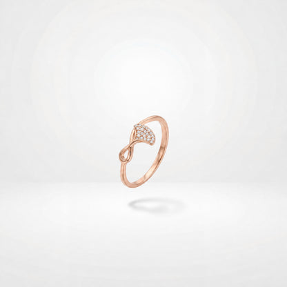 Rose Gold Crystal Leaf Ring product image 2
