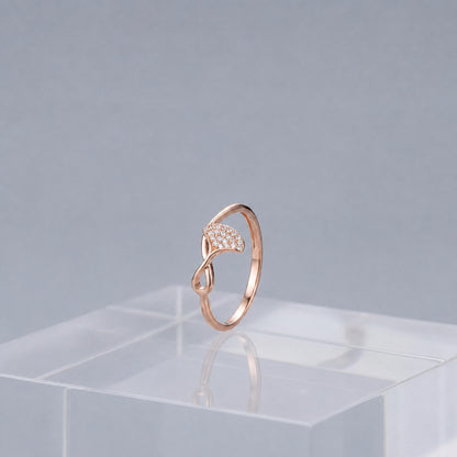 Rose Gold Crystal Leaf Ring product image 4