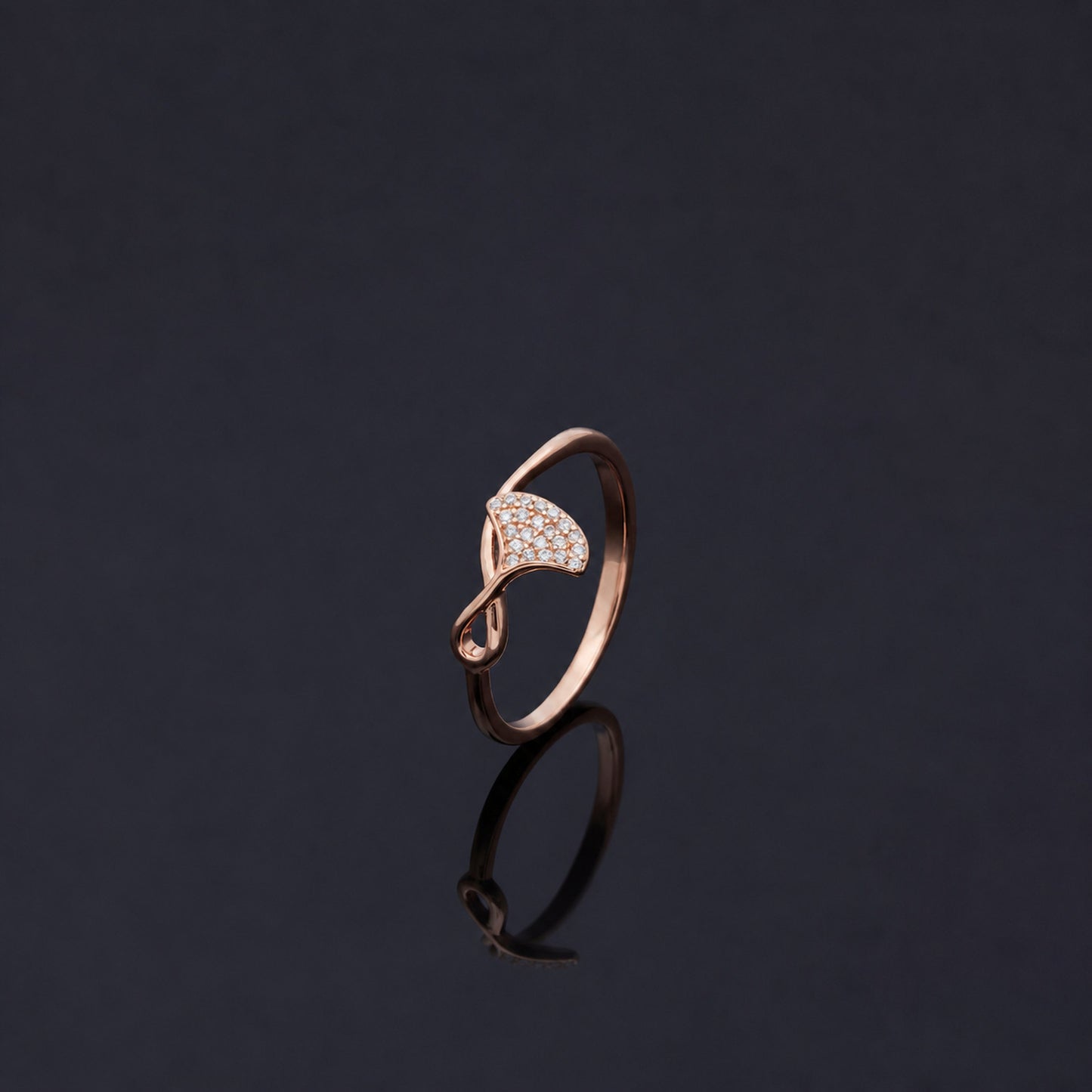 Rose Gold Crystal Leaf Ring product image 6