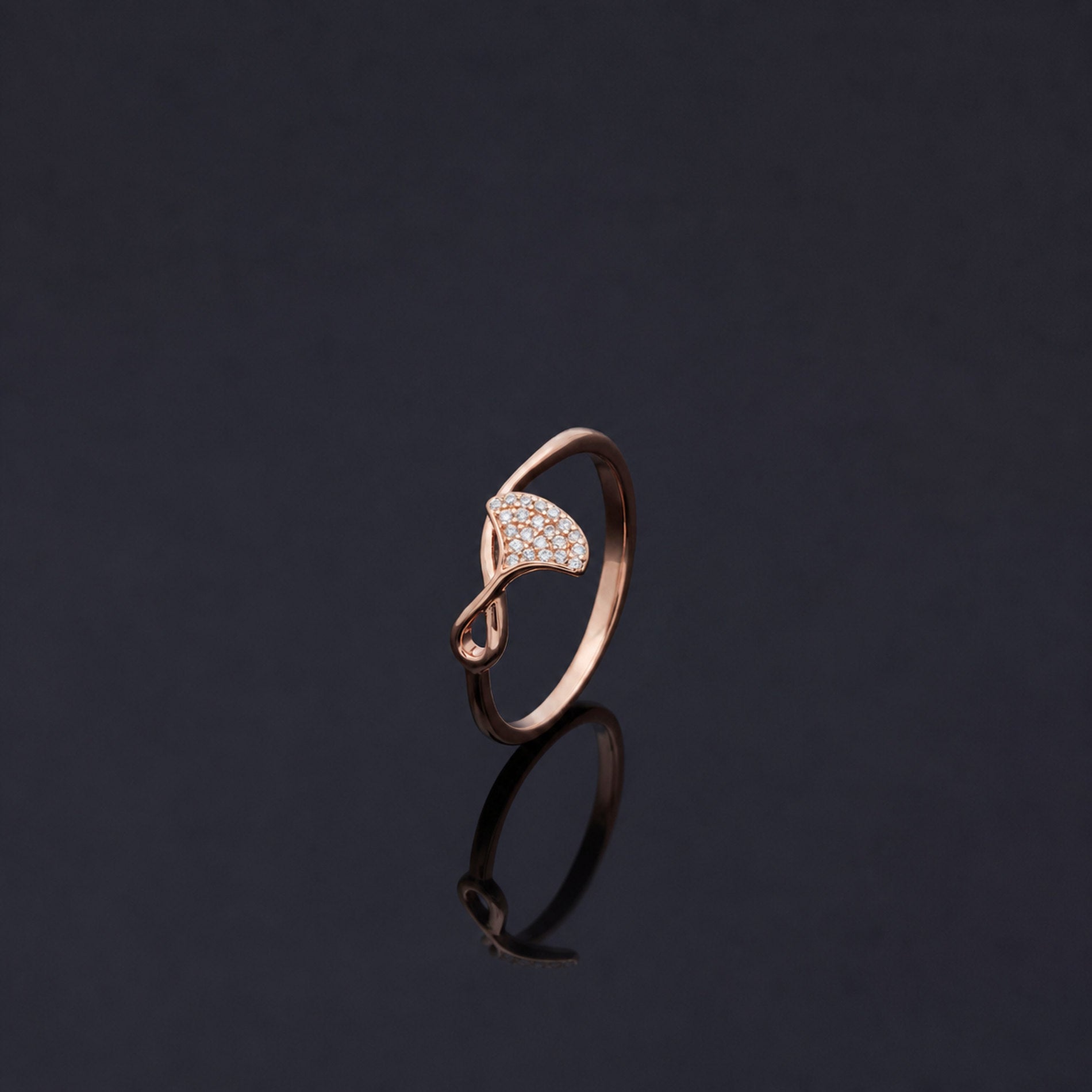 Rose Gold Crystal Leaf Ring product image 6