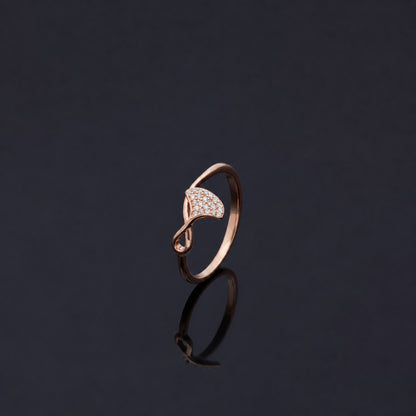 Rose Gold Crystal Leaf Ring product image 6