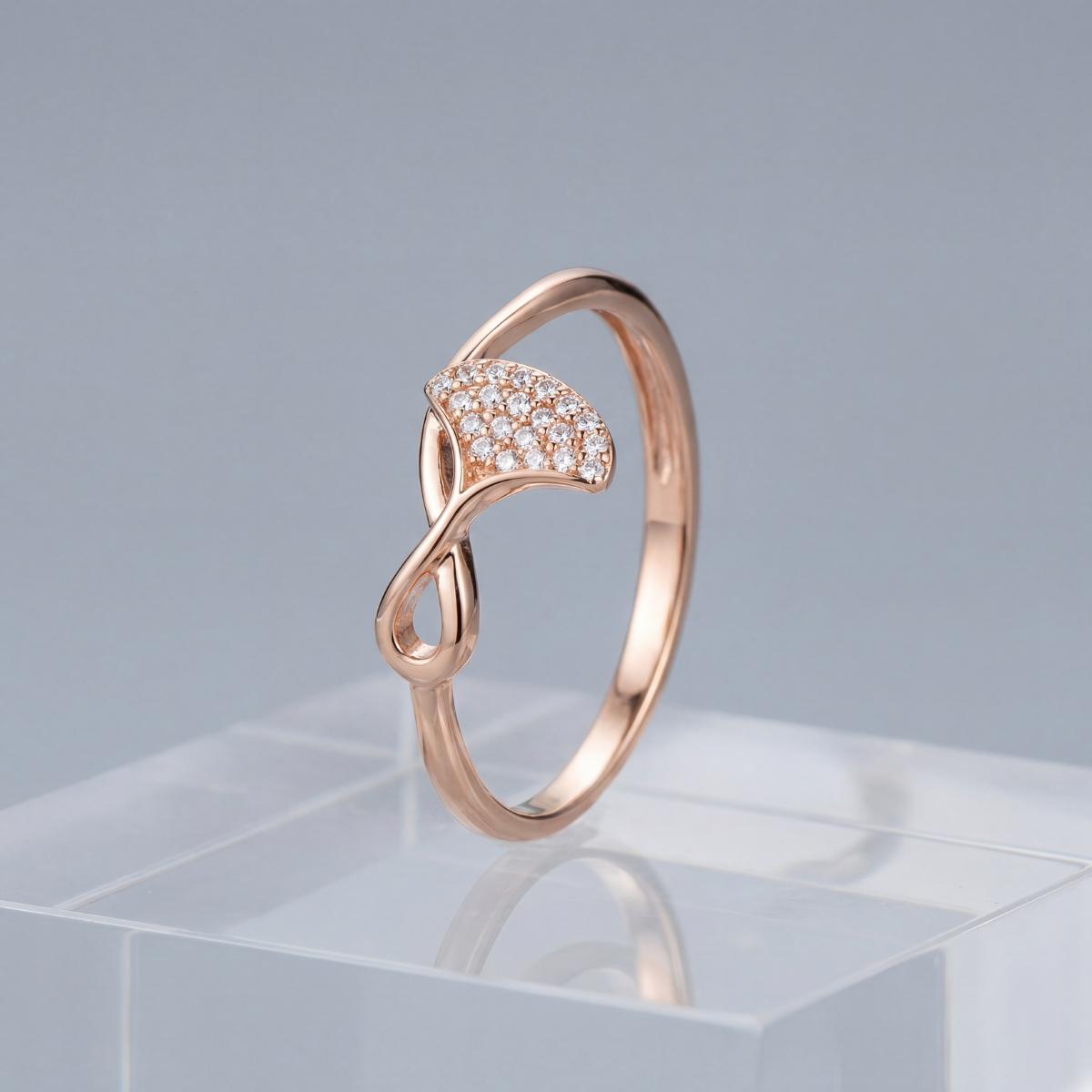 Rose Gold Crystal Leaf Ring product image 3