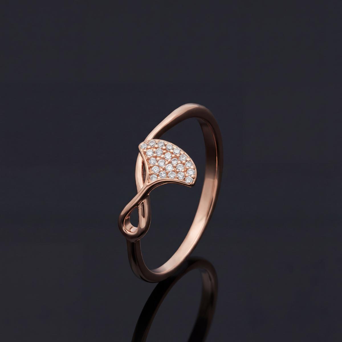 Rose Gold Crystal Leaf Ring product image 5