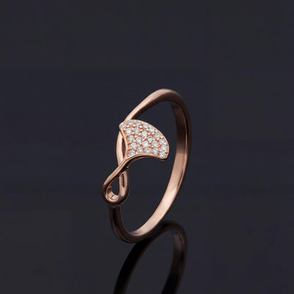 Rose Gold Crystal Leaf Ring product image 5