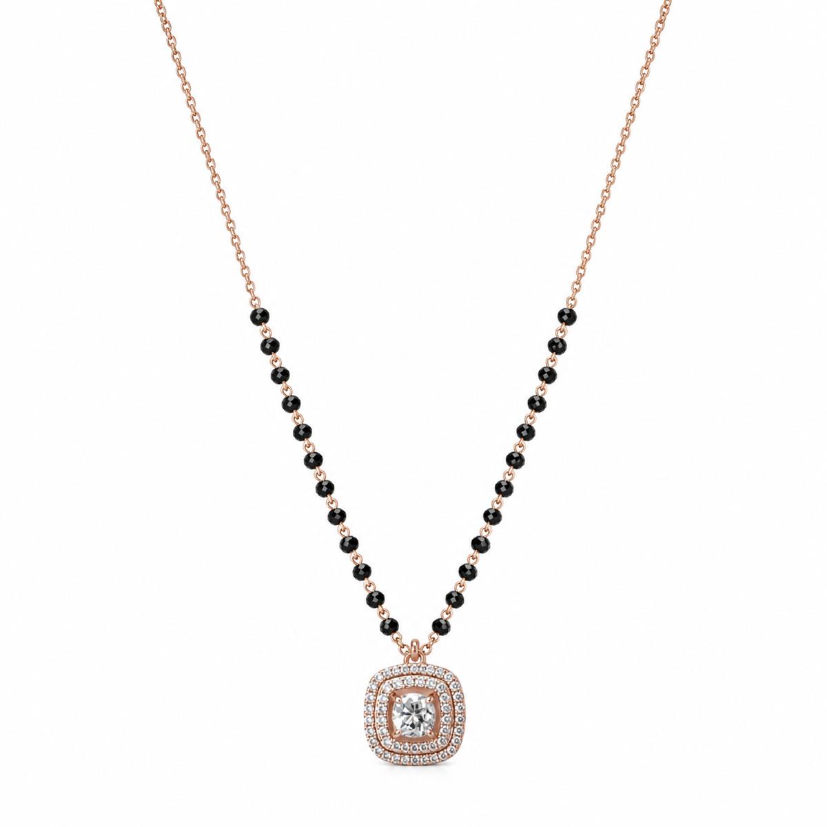 Rose Gold Cushion Halo Mangalsutra product image 1