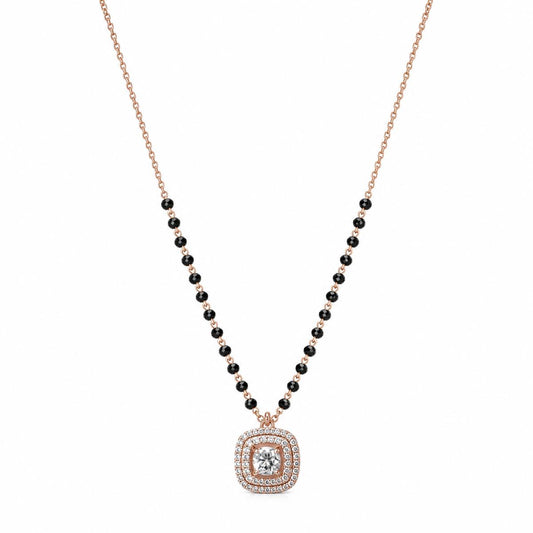 Rose Gold Cushion Halo Mangalsutra product image 1