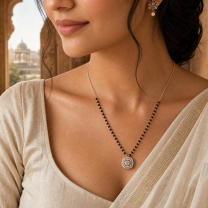 Rose Gold Cushion Halo Mangalsutra product image 6