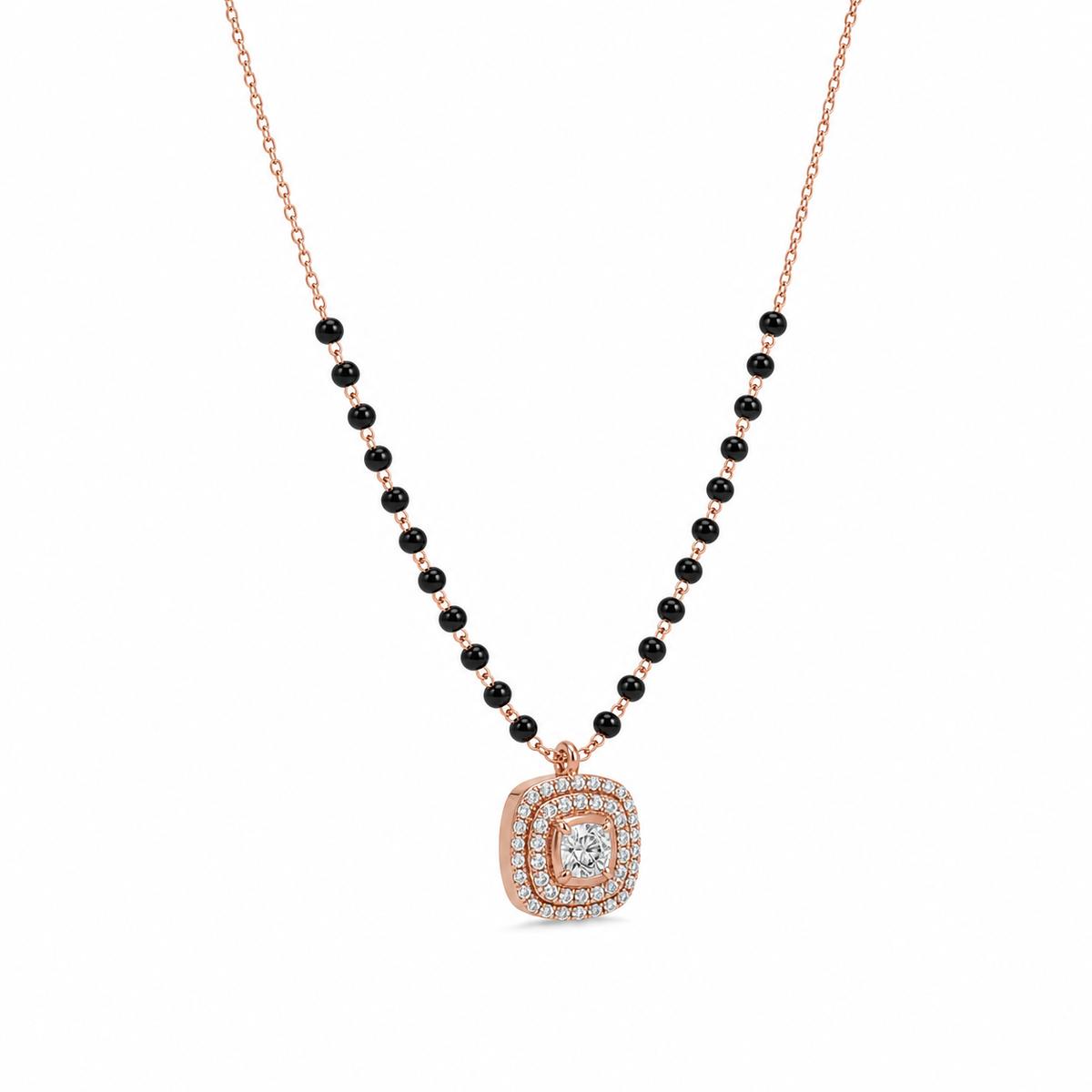 Rose Gold Cushion Halo Mangalsutra product image 2