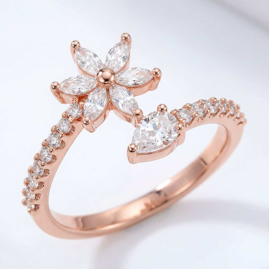 Rose Gold Adjustable Daisy Bloom Ring product image 1