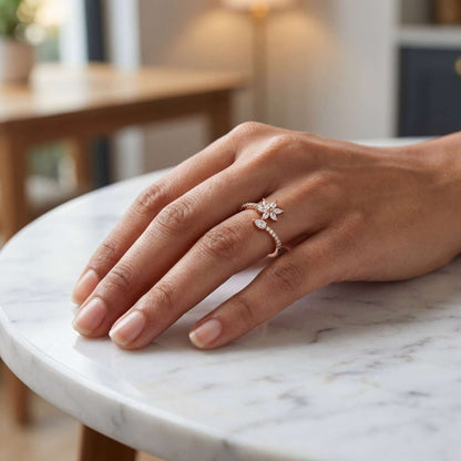 Rose Gold Adjustable Daisy Bloom Ring product image 5