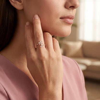 Rose Gold Adjustable Daisy Bloom Ring product image 6