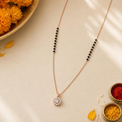 Rose Gold Dewdrop Halo Mangalsutra product image 5