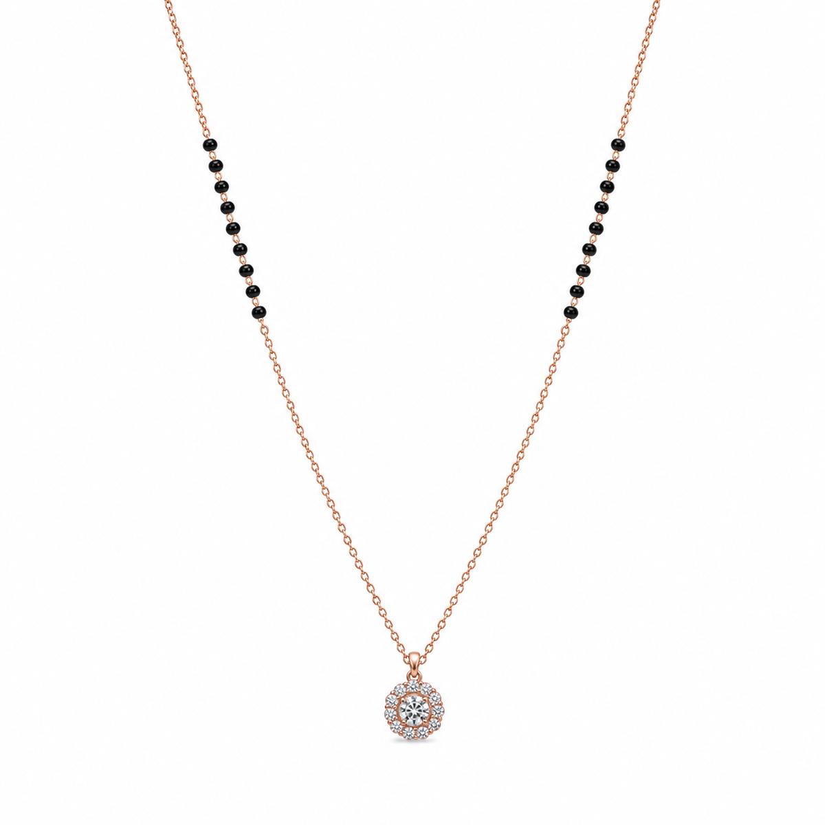Rose Gold Dewdrop Halo Mangalsutra product image 1