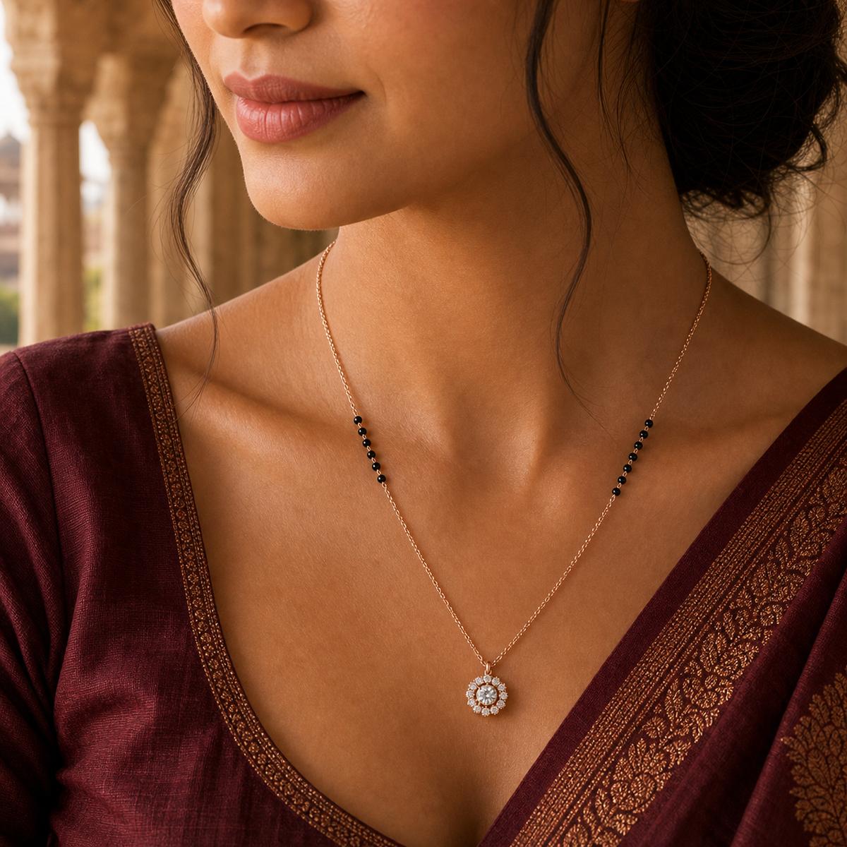 Rose Gold Dewdrop Halo Mangalsutra product image 6