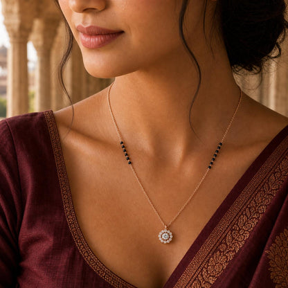 Rose Gold Dewdrop Halo Mangalsutra product image 6