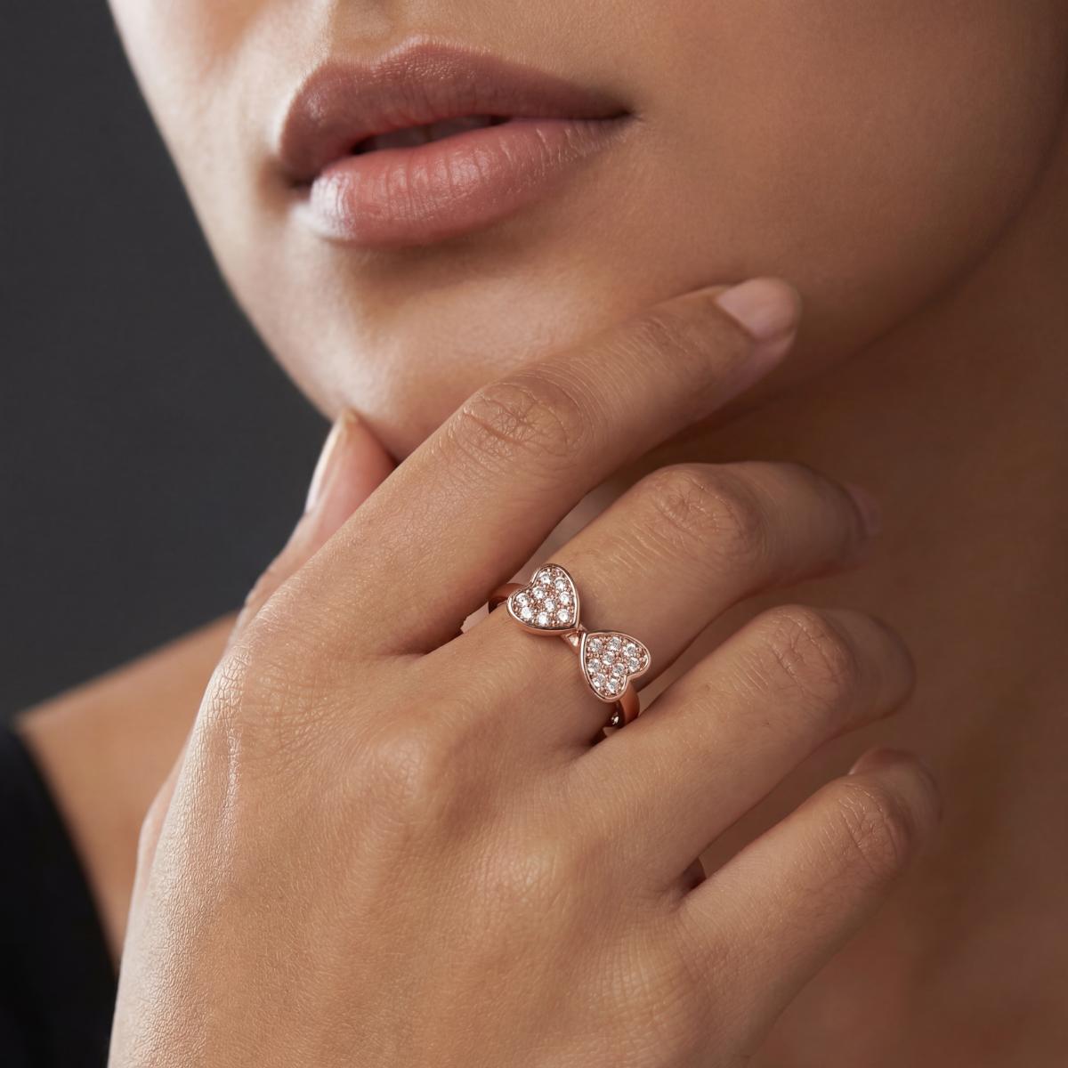 Rose Gold Adjustable Double Love Ring product image 5