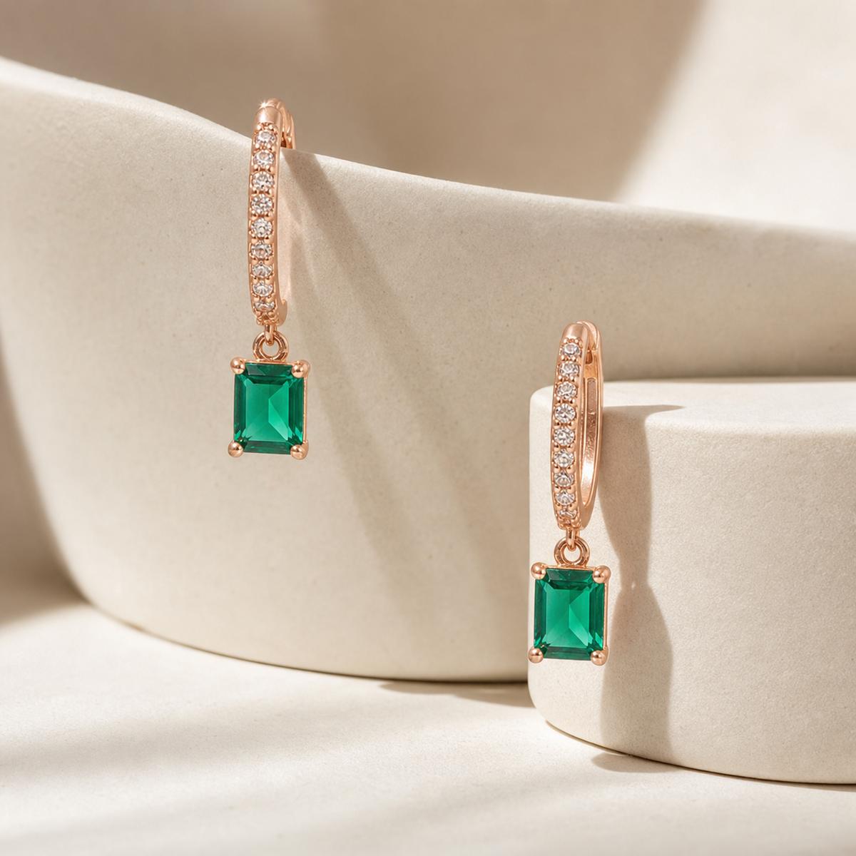 Rose Gold Emera Bar Drop Earrings product image 4