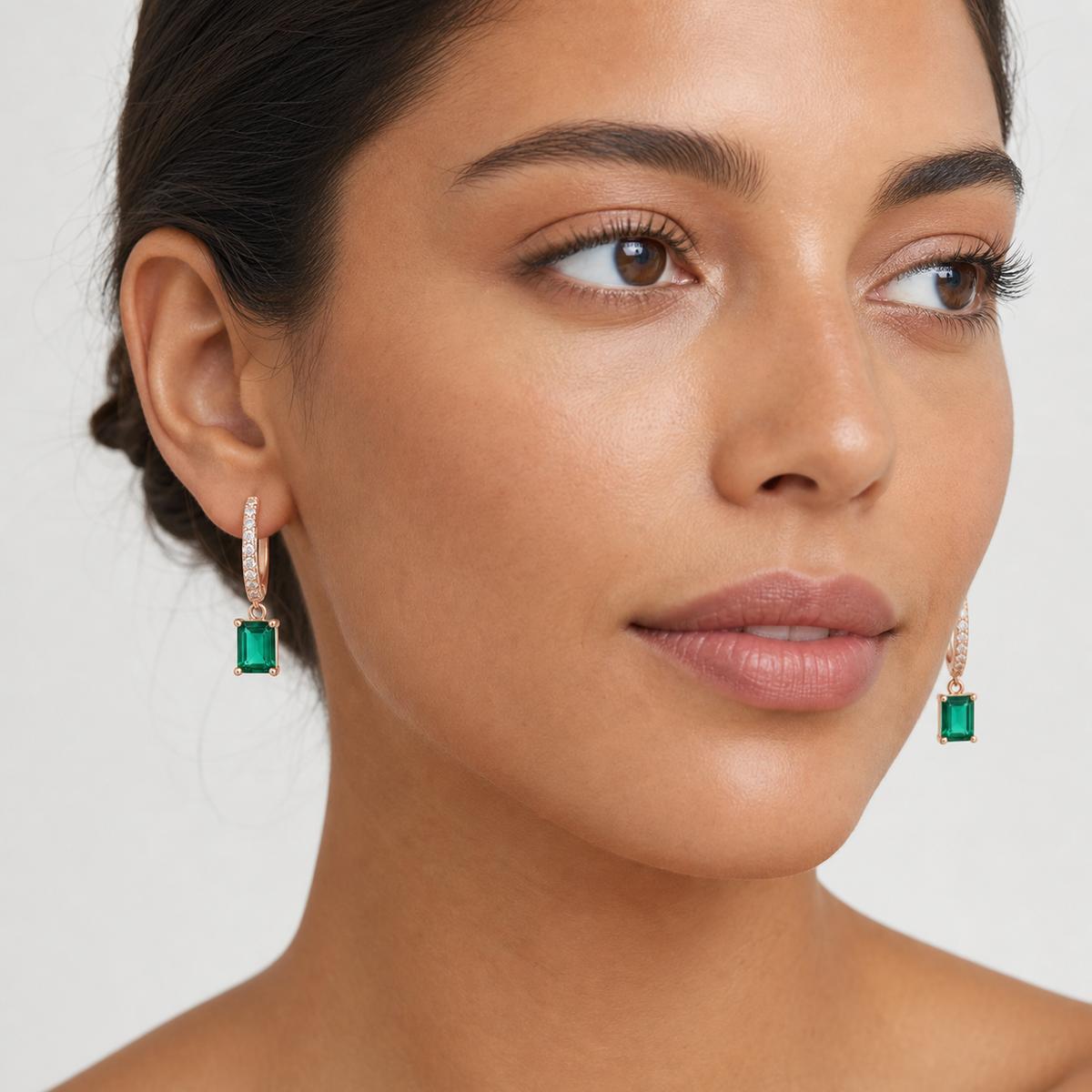 Rose Gold Emera Bar Drop Earrings product image 7