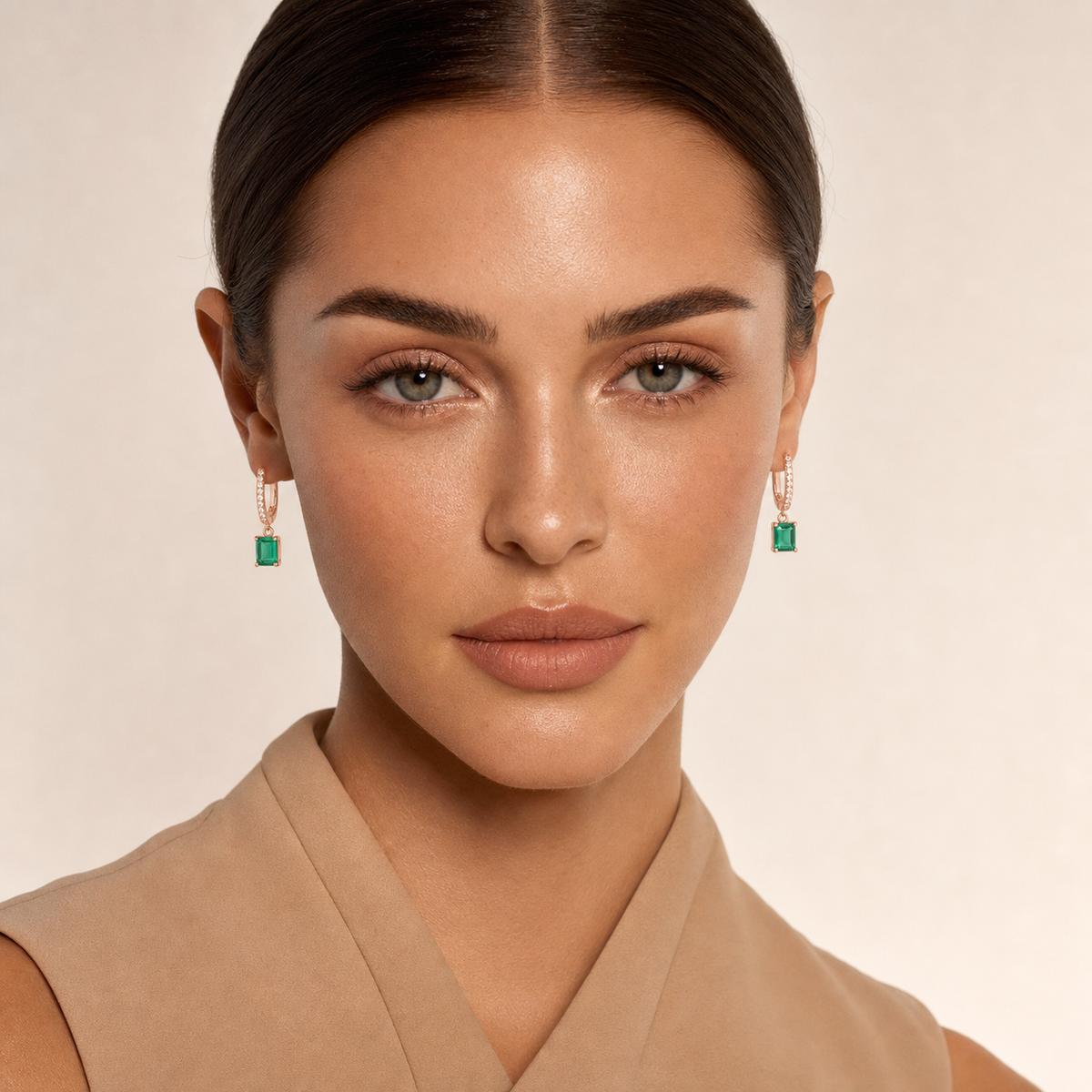 Rose Gold Emera Bar Drop Earrings product image 8