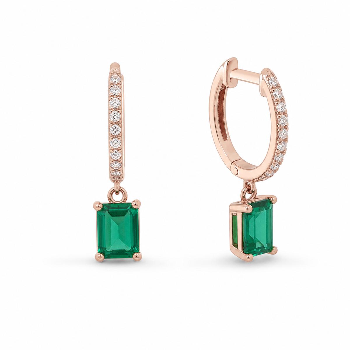 Rose Gold Emera Bar Drop Earrings product image 3