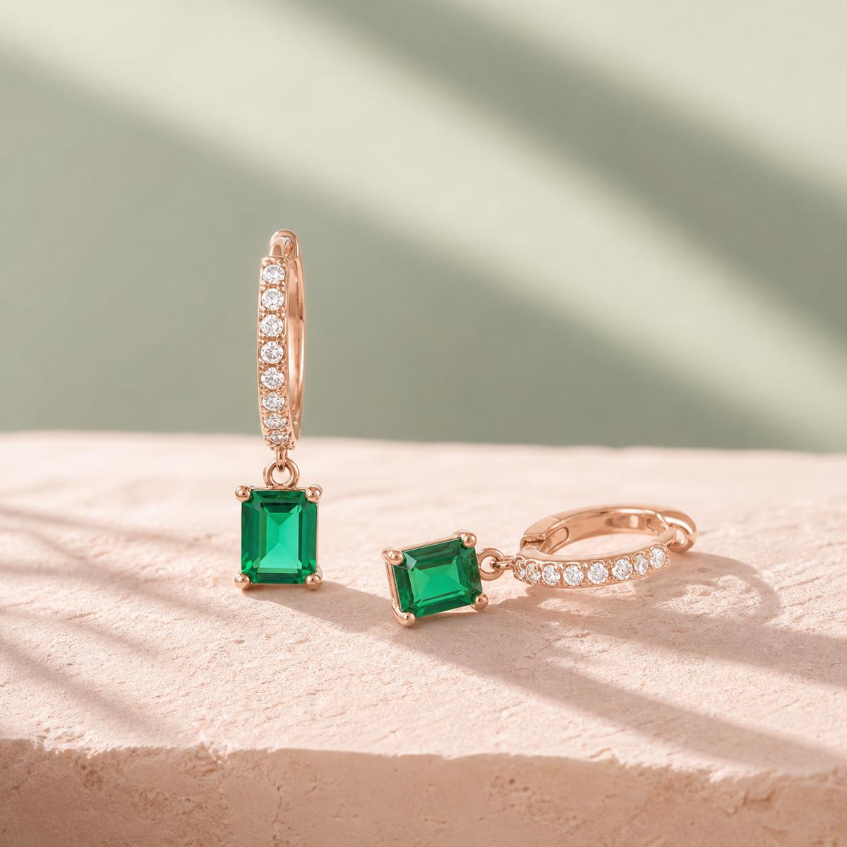 Rose Gold Emera Bar Drop Earrings product image 5