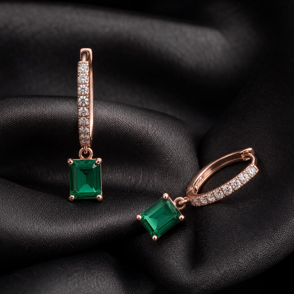 Rose Gold Emera Bar Drop Earrings product image 6
