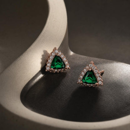 Rose Gold Emera Trillion Earrings product image 1