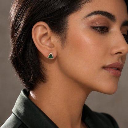 Rose Gold Emera Trillion Earrings product image 4