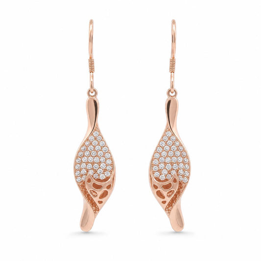 Rose Gold Evara Filigree Leaf Earrings product image 1
