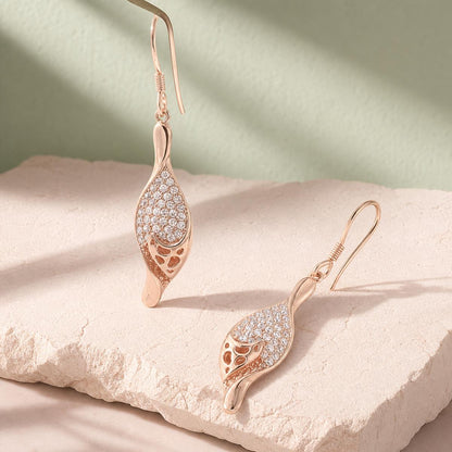 Rose Gold Evara Filigree Leaf Earrings product image 5