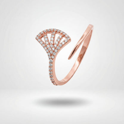 Rose Gold Adjustable Fan Sparkle Ring product image 1