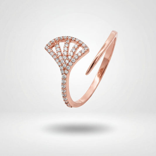 Rose Gold Adjustable Fan Sparkle Ring product image 1