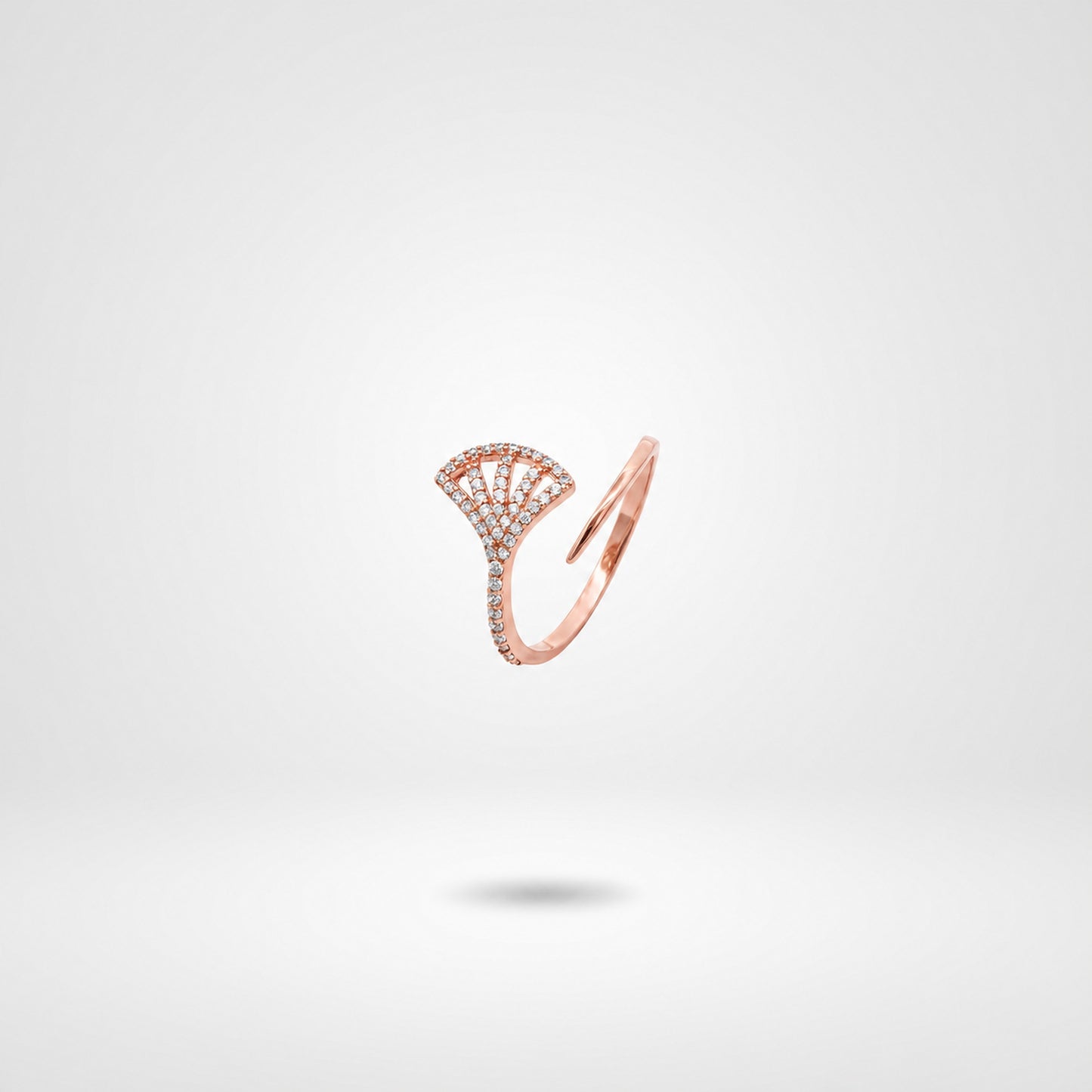 Rose Gold Adjustable Fan Sparkle Ring product image 2